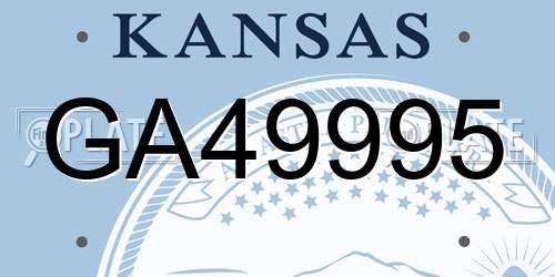 GA49995 Kansas License Plate