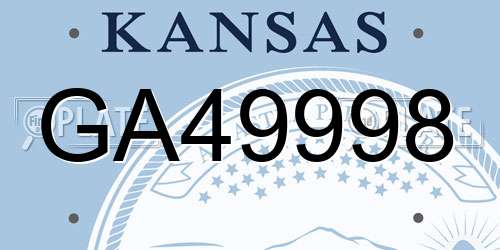 GA49998 Kansas License Plate