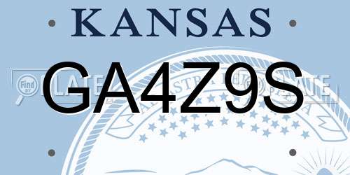 GA4Z9S Kansas License Plate