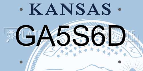 GA5S6D Kansas License Plate