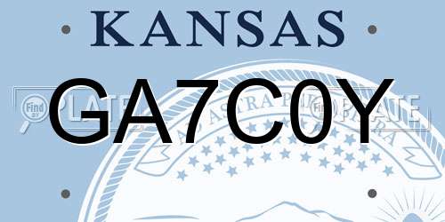 GA7C0Y Kansas License Plate
