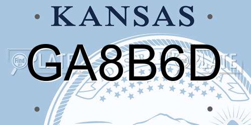 GA8B6D Kansas License Plate