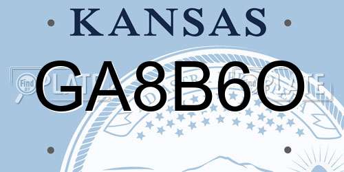 GA8B6O Kansas License Plate