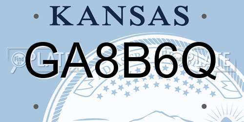GA8B6Q Kansas License Plate
