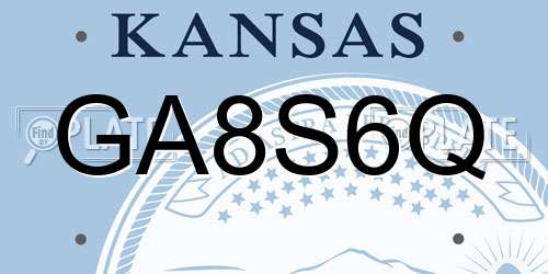 GA8S6Q Kansas License Plate