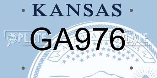 GA976 Kansas License Plate