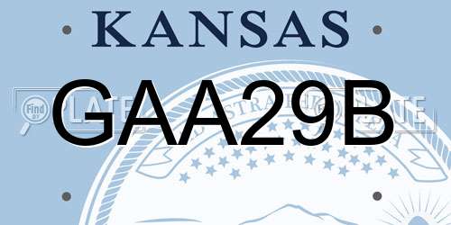 GAA29B Kansas License Plate