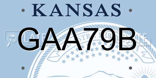 GAA79B Kansas License Plate