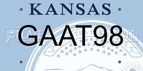 GAAT98 Kansas License Plate