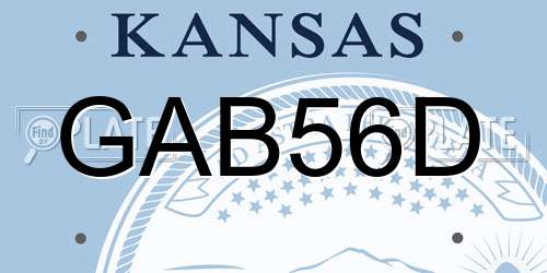 GAB56D Kansas License Plate