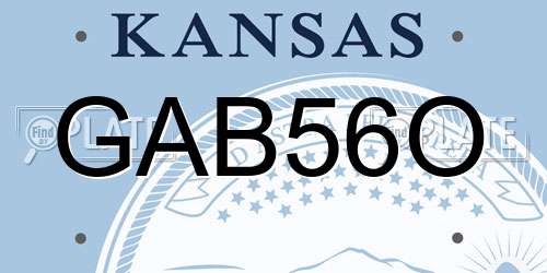 GAB56O Kansas License Plate