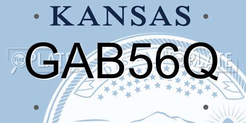 GAB56Q Kansas License Plate