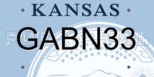 GABN33 Kansas License Plate