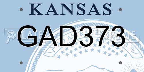 GAD373 Kansas License Plate