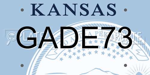 GADE73 Kansas License Plate