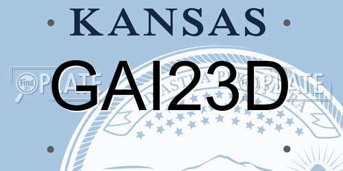GAI23D Kansas License Plate