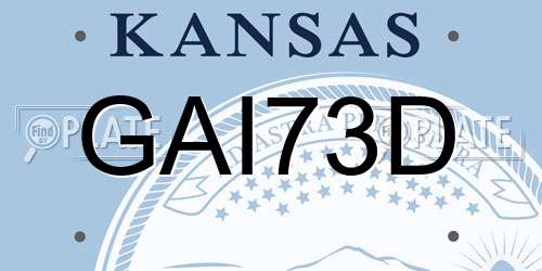 GAI73D Kansas License Plate