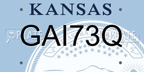 GAI73Q Kansas License Plate