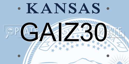 GAIZ30 Kansas License Plate