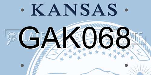 GAK068 Kansas License Plate