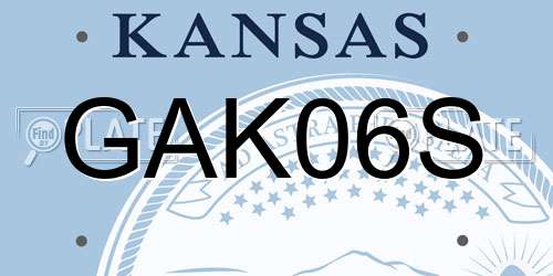 GAK06S Kansas License Plate