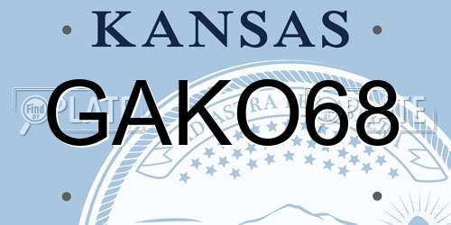 GAKO68 Kansas License Plate
