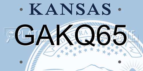 GAKQ65 Kansas License Plate