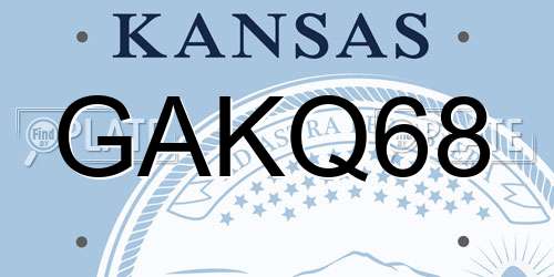 GAKQ68 Kansas License Plate