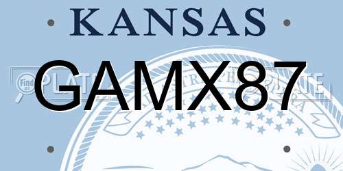 GAMX87 Kansas License Plate