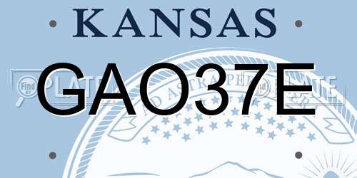 GAO37E Kansas License Plate