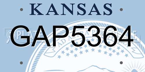 GAP5364 Kansas License Plate