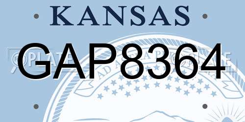 GAP8364 Kansas License Plate