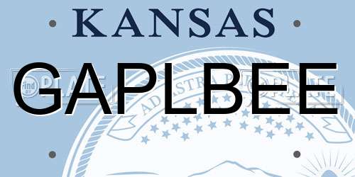 GAPLBEE Kansas License Plate