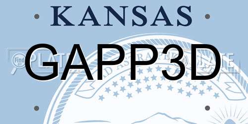 GAPP3D Kansas License Plate