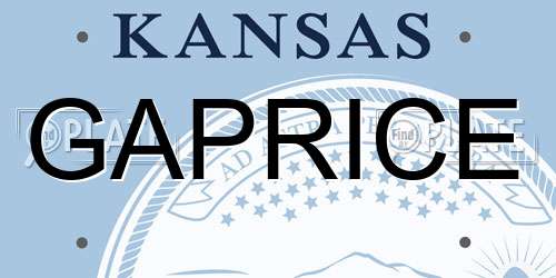GAPRICE Kansas License Plate