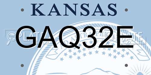 GAQ32E Kansas License Plate
