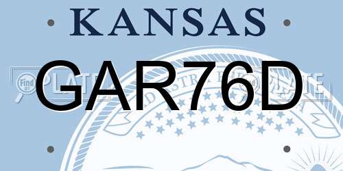 GAR76D Kansas License Plate