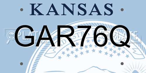 GAR76Q Kansas License Plate