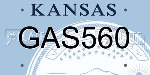 GAS560 Kansas License Plate