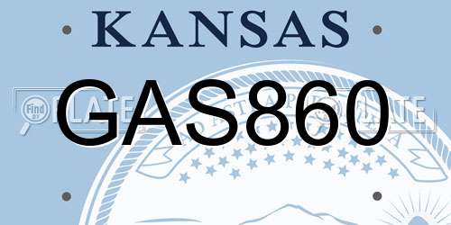 GAS860 Kansas License Plate