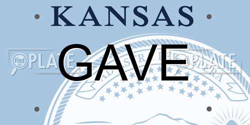 GAVE Kansas License Plate
