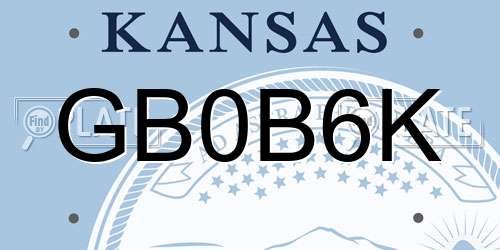 GB0B6K Kansas License Plate