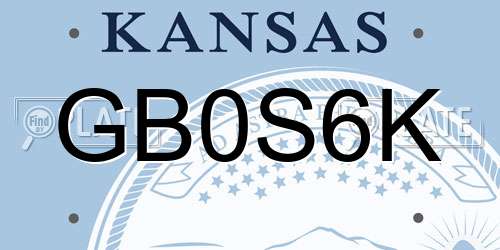 GB0S6K Kansas License Plate