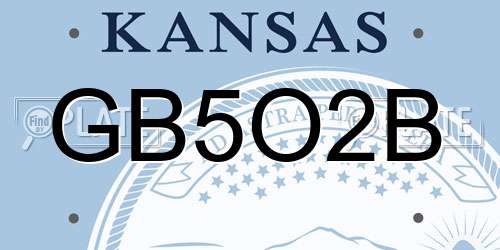 GB5O2B Kansas License Plate