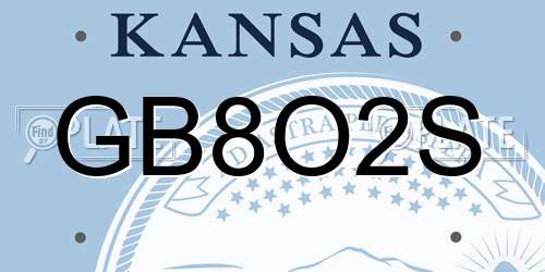 GB8O2S Kansas License Plate