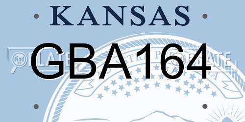 GBA164 Kansas License Plate