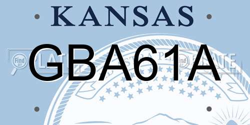 GBA61A Kansas License Plate