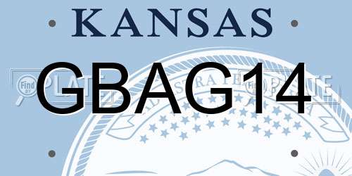GBAG14 Kansas License Plate