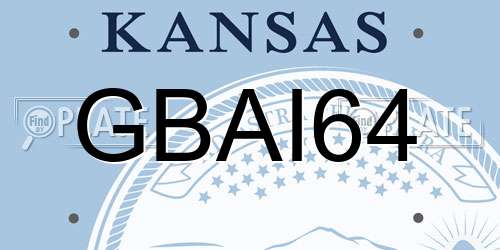 GBAI64 Kansas License Plate