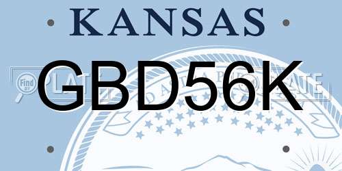 GBD56K Kansas License Plate